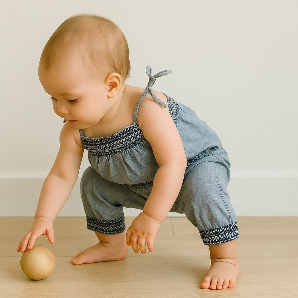 Baby Gap Chambray and ruched jumper romper Size 3T
